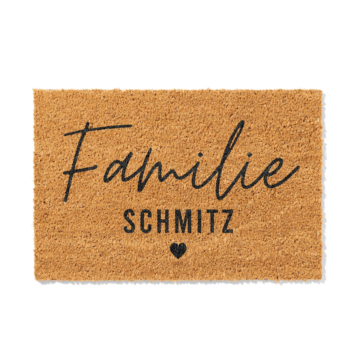 Personalisierbare Kokosmatte mit Familienname – Fußmatte aus Kokos für den Eingangsbereich