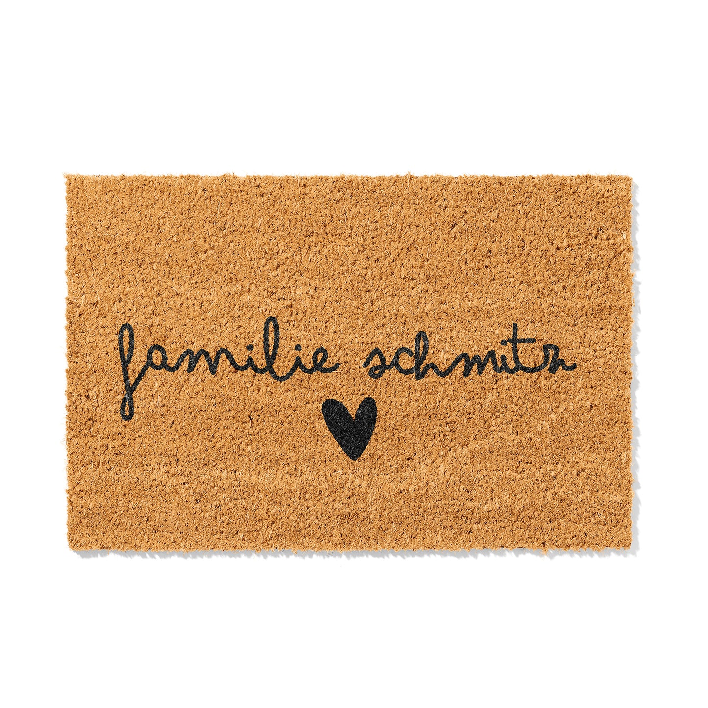 Personalisierbare Kokosmatte mit Familienname in Handschrift – Fußmatte aus Kokos für den Eingangsbereich
