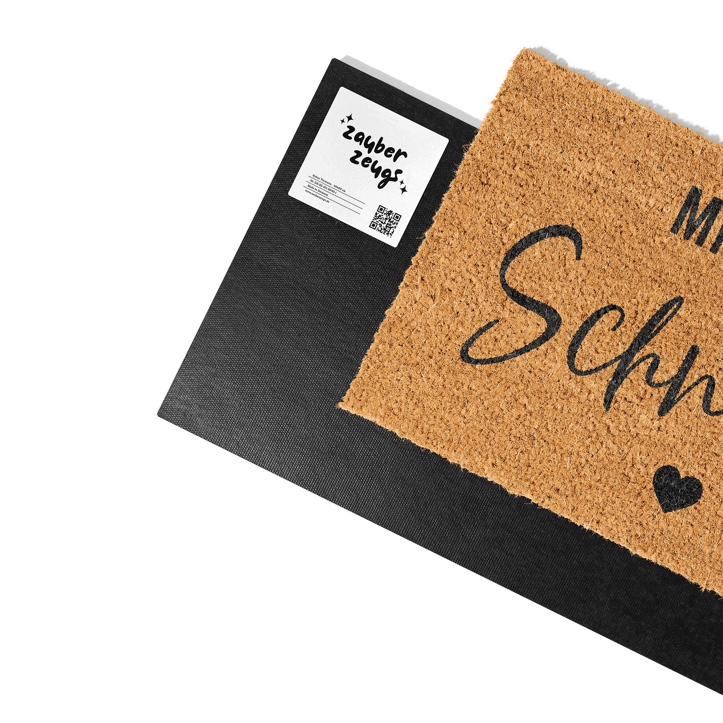 Personalisierbare Kokosmatte mit „Mr. & Mrs.“ und Familienname – Fußmatte aus Kokos für den Eingangsbereich