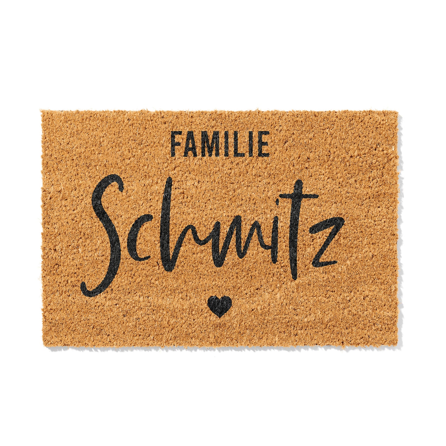 Personalisierbare Kokosmatte mit Familienname – Fußmatte aus Kokos für den Eingangsbereich