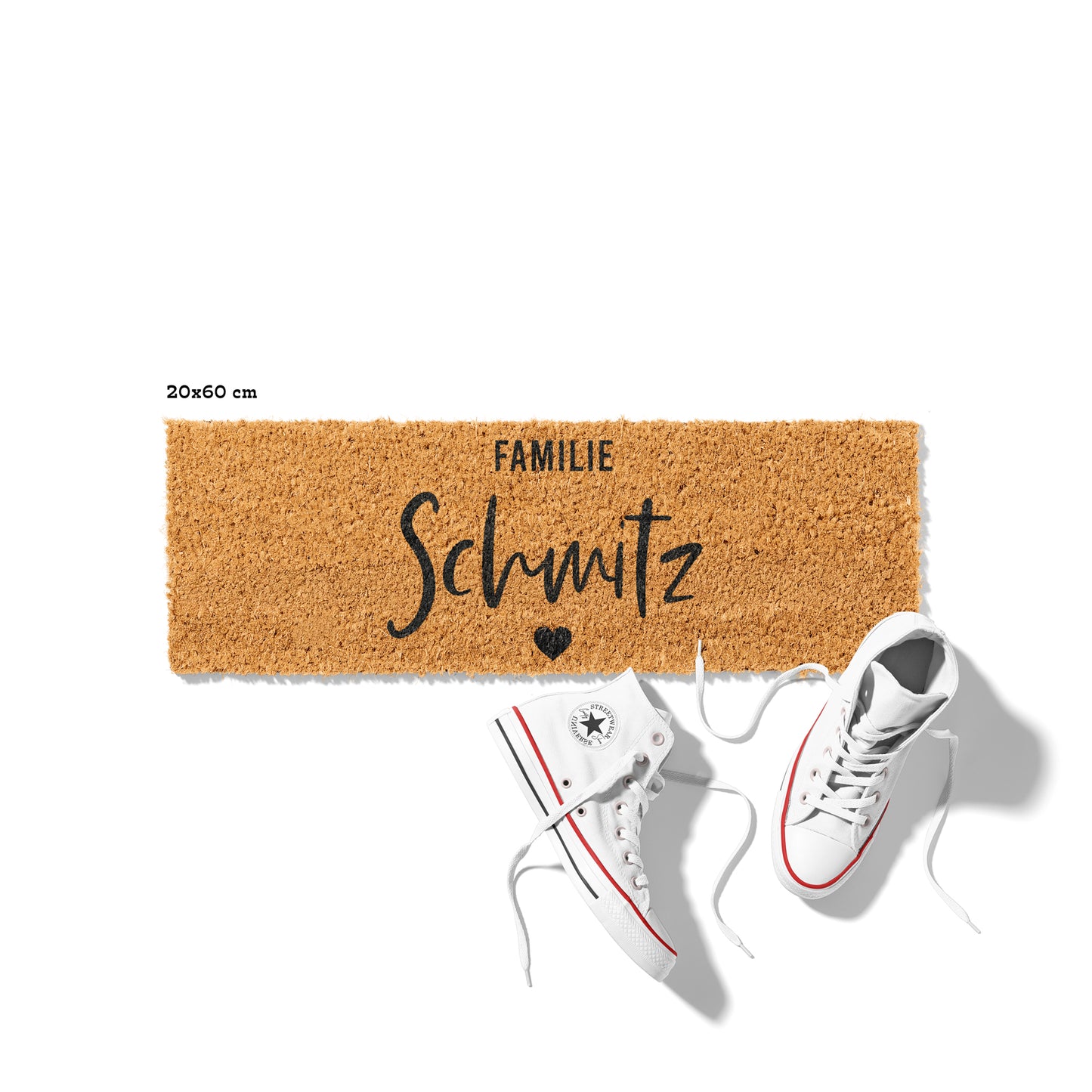 Personalisierbare Kokosmatte mit Familienname – Fußmatte aus Kokos für den Eingangsbereich