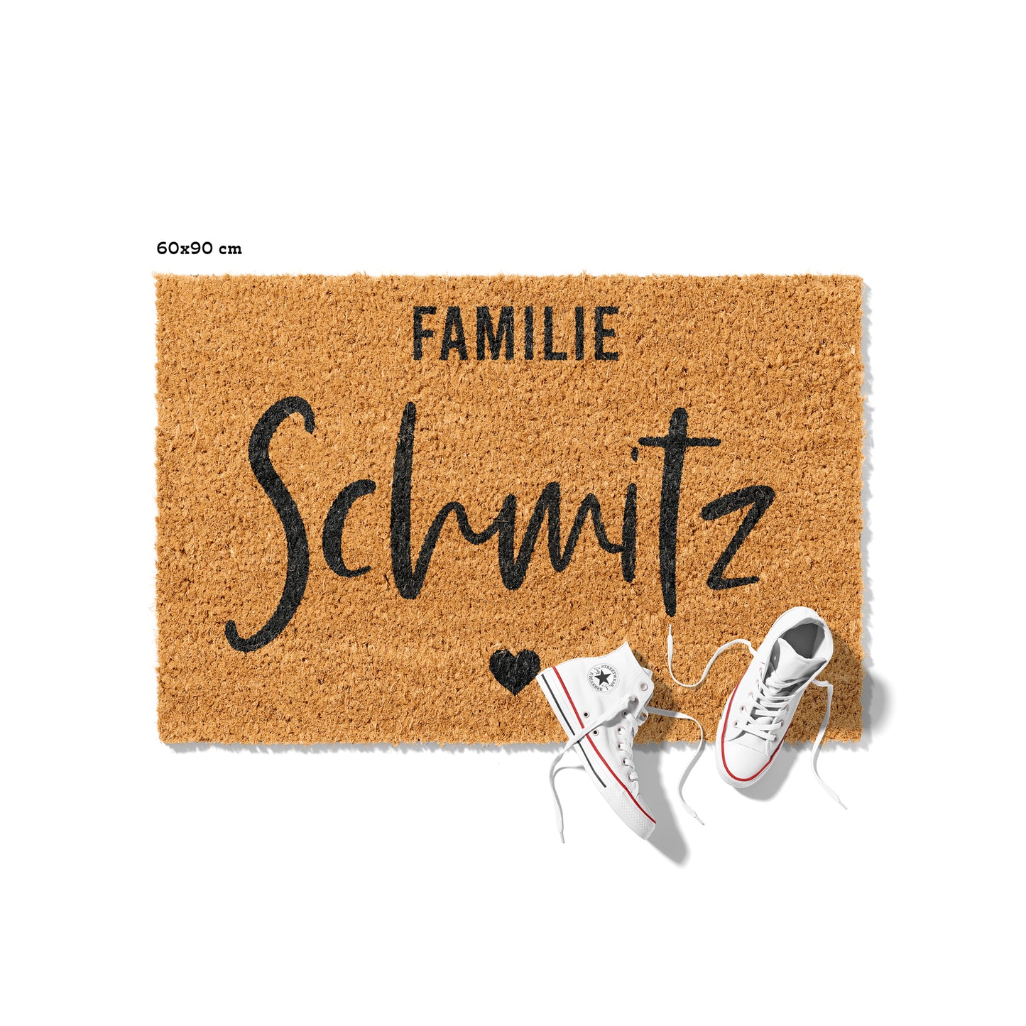 Personalisierbare Kokosmatte mit Familienname – Fußmatte aus Kokos für den Eingangsbereich