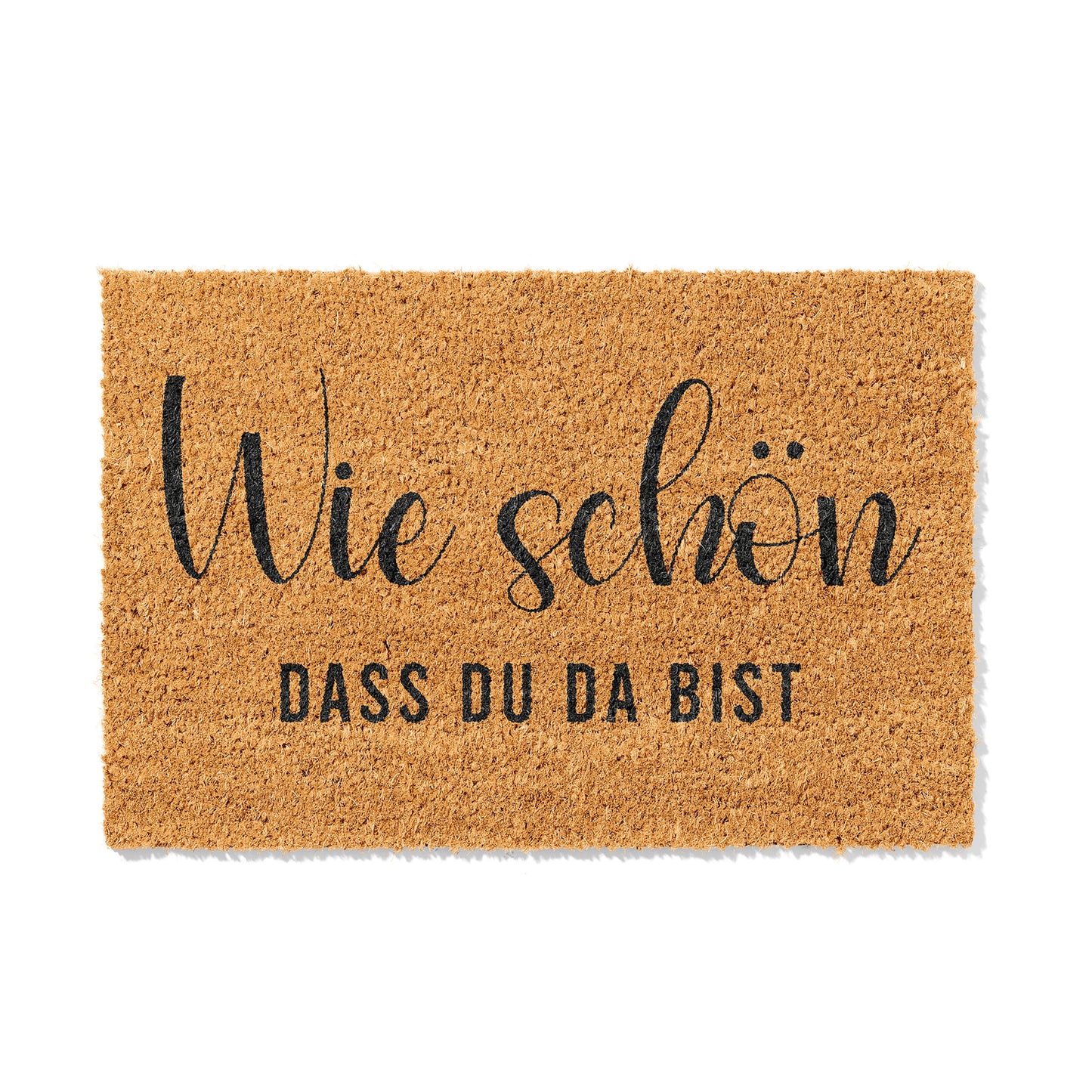 Kokosmatte mit „Wie schön, dass du da bist“ – Fußmatte aus Kokos für den Eingangsbereich