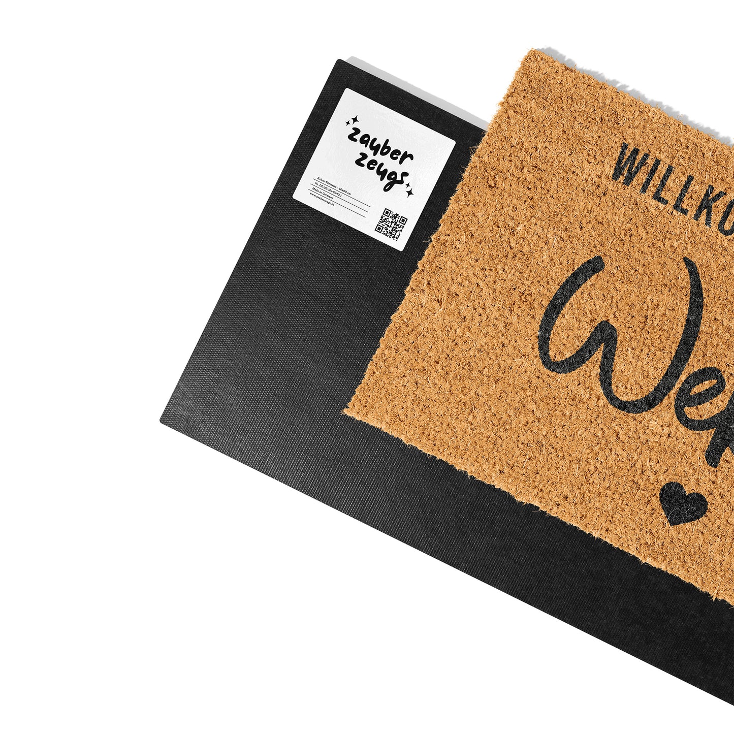 Personalisierbare Kokosmatte mit Familienname „Willkommen bei den“ – Fußmatte aus Kokos für den Eingangsbereich