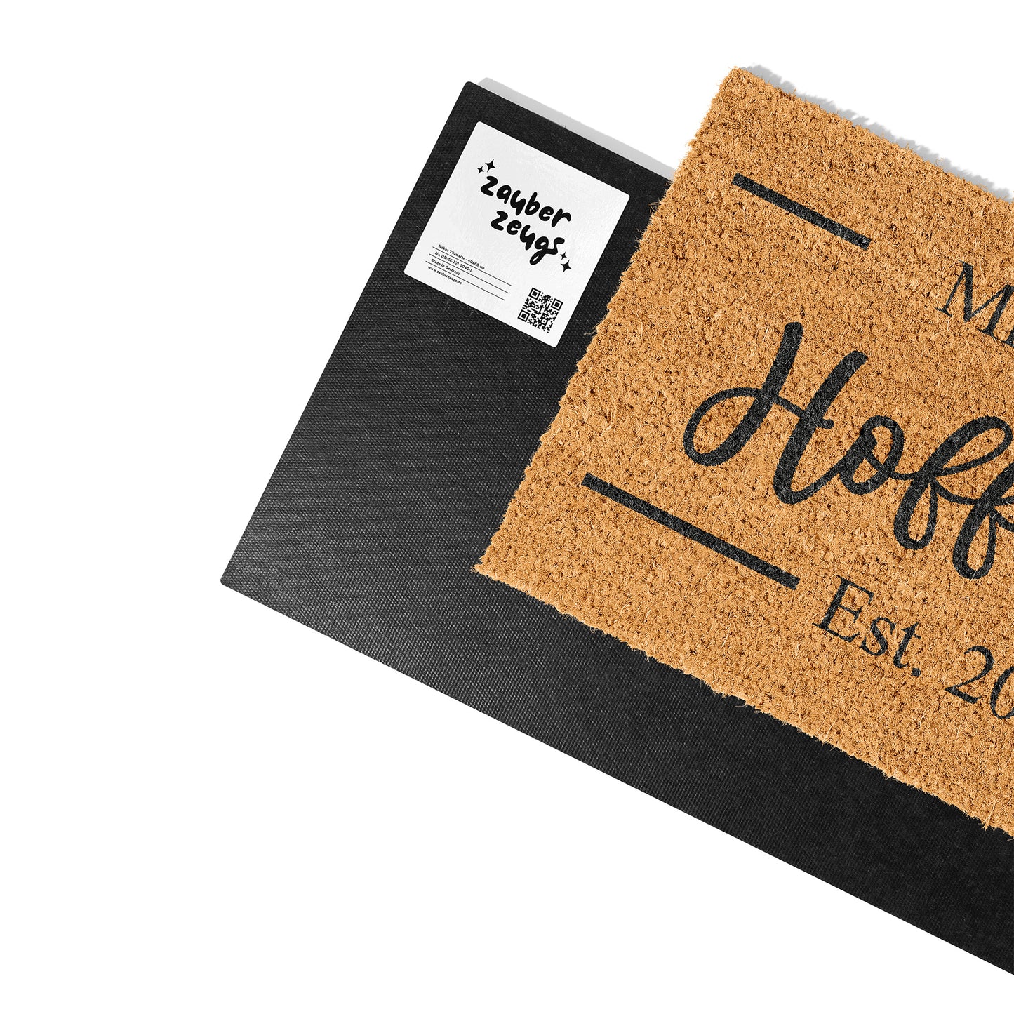 Personalisierbare Kokosmatte mit „Mr. & Mrs.“ und Hochzeitsdatum – Fußmatte aus Kokos für den Eingangsbereich