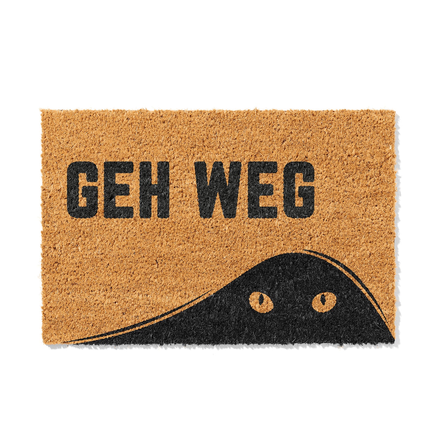 Kokosmatte mit „Geh Weg“ und Katzenmotiv – Lustige Fußmatte aus Kokos für den Eingangsbereich