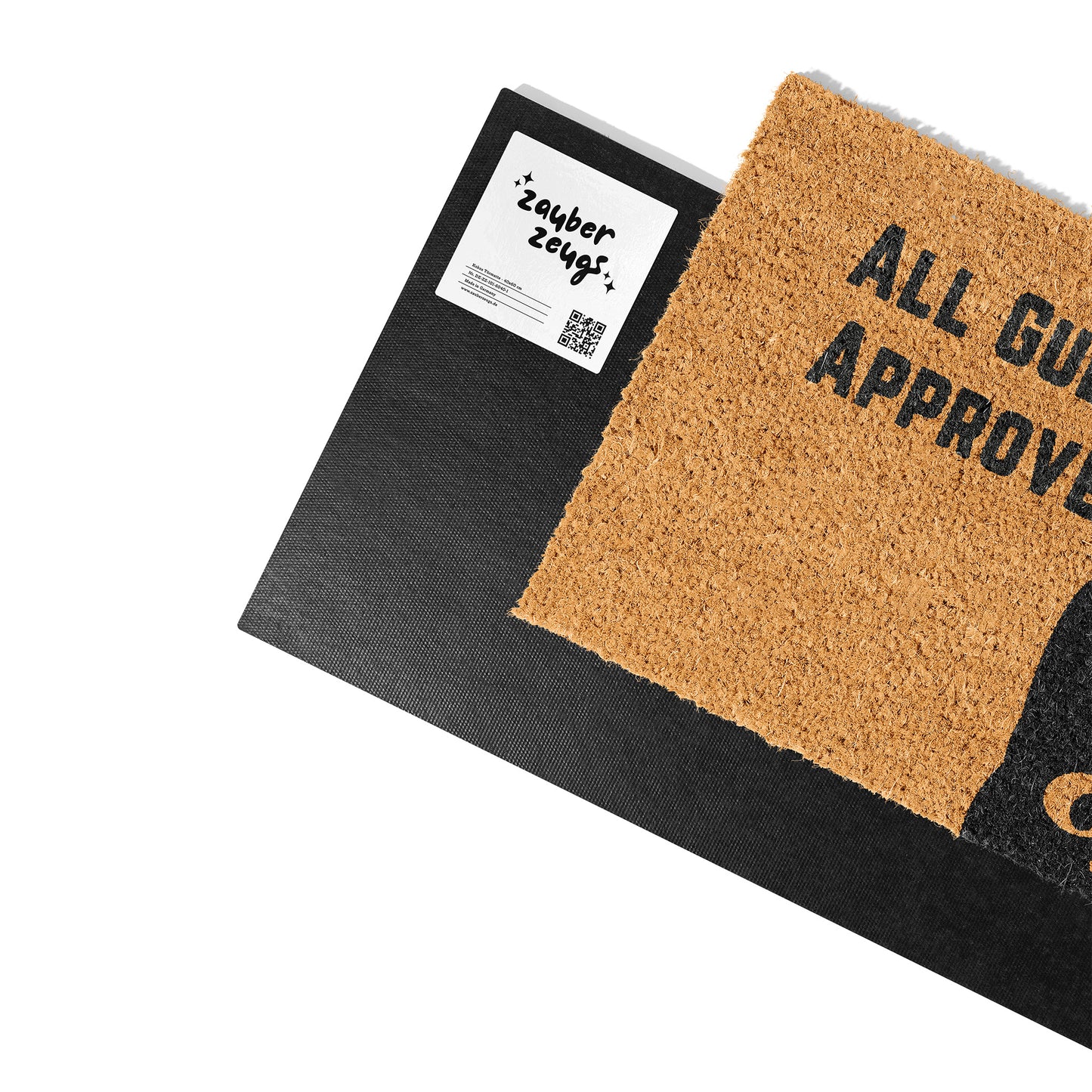 Personalisierbare Kokosmatte mit Katzenmotiv „All Guests Must Be Approved by“ – Lustige Fußmatte