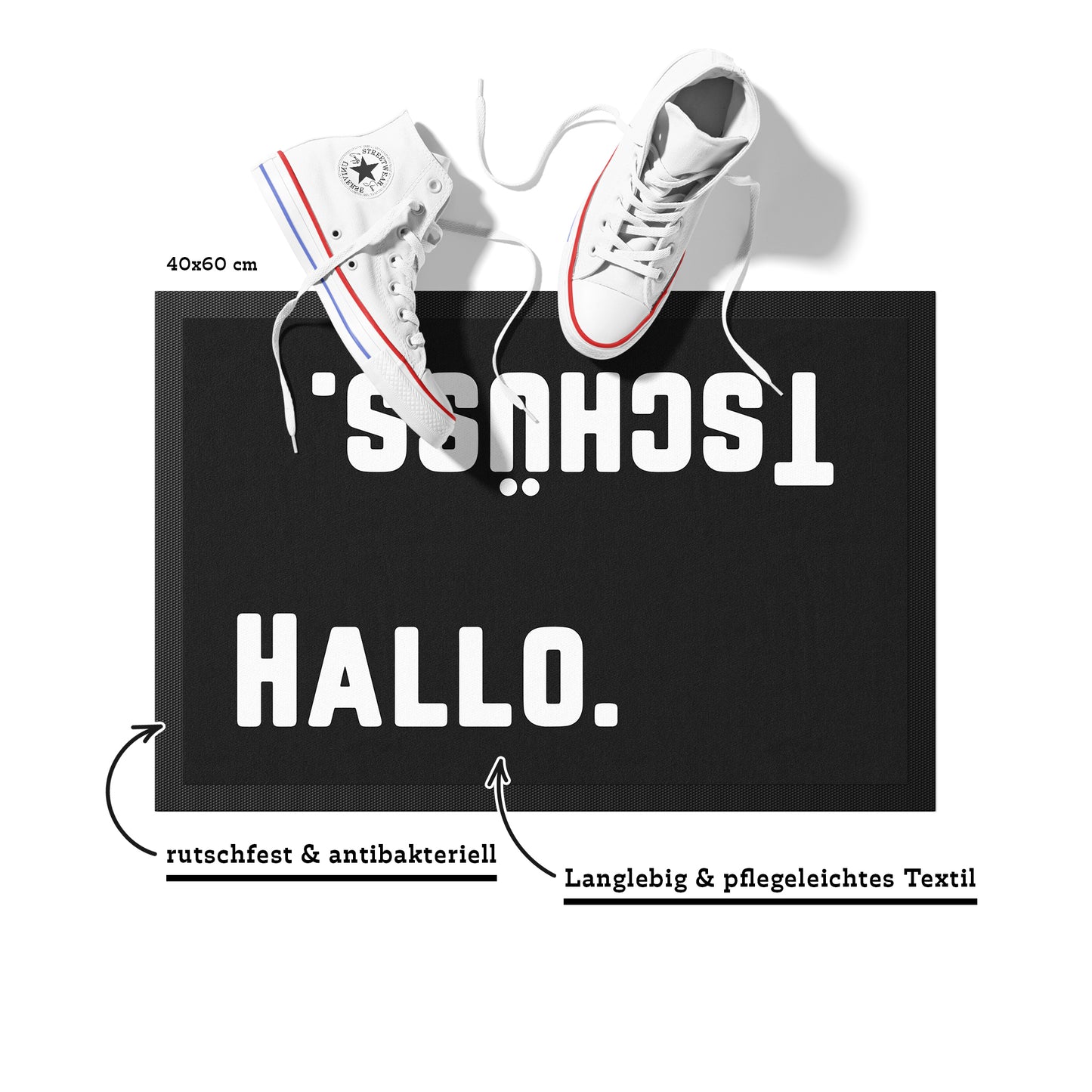 127-2-Stoffmatte-hallo-tschuess-mit-spruch