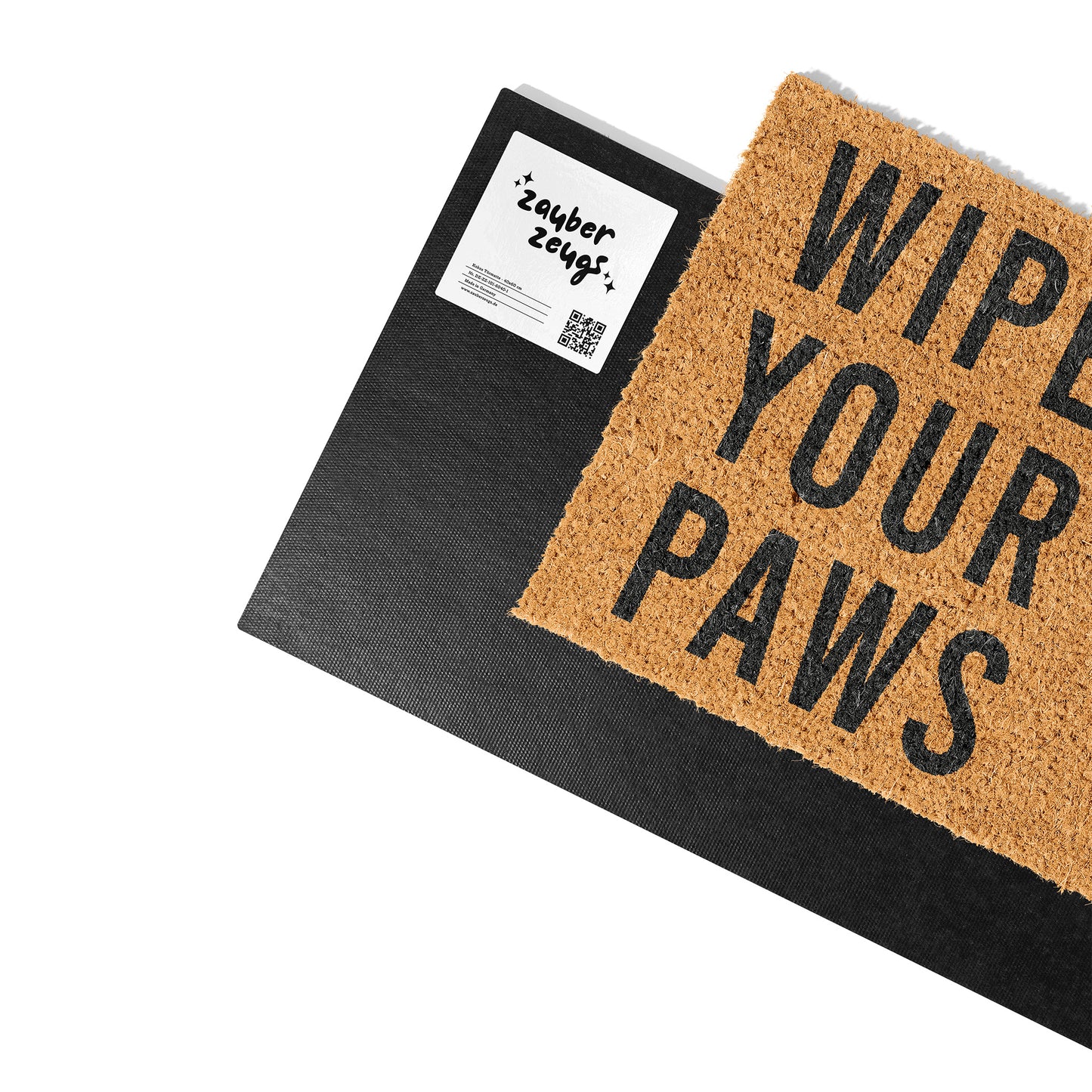 Kokosmatte mit „Wipe Your Paws“ – Fußmatte für Haustierbesitzer mit Pfotenmotiv