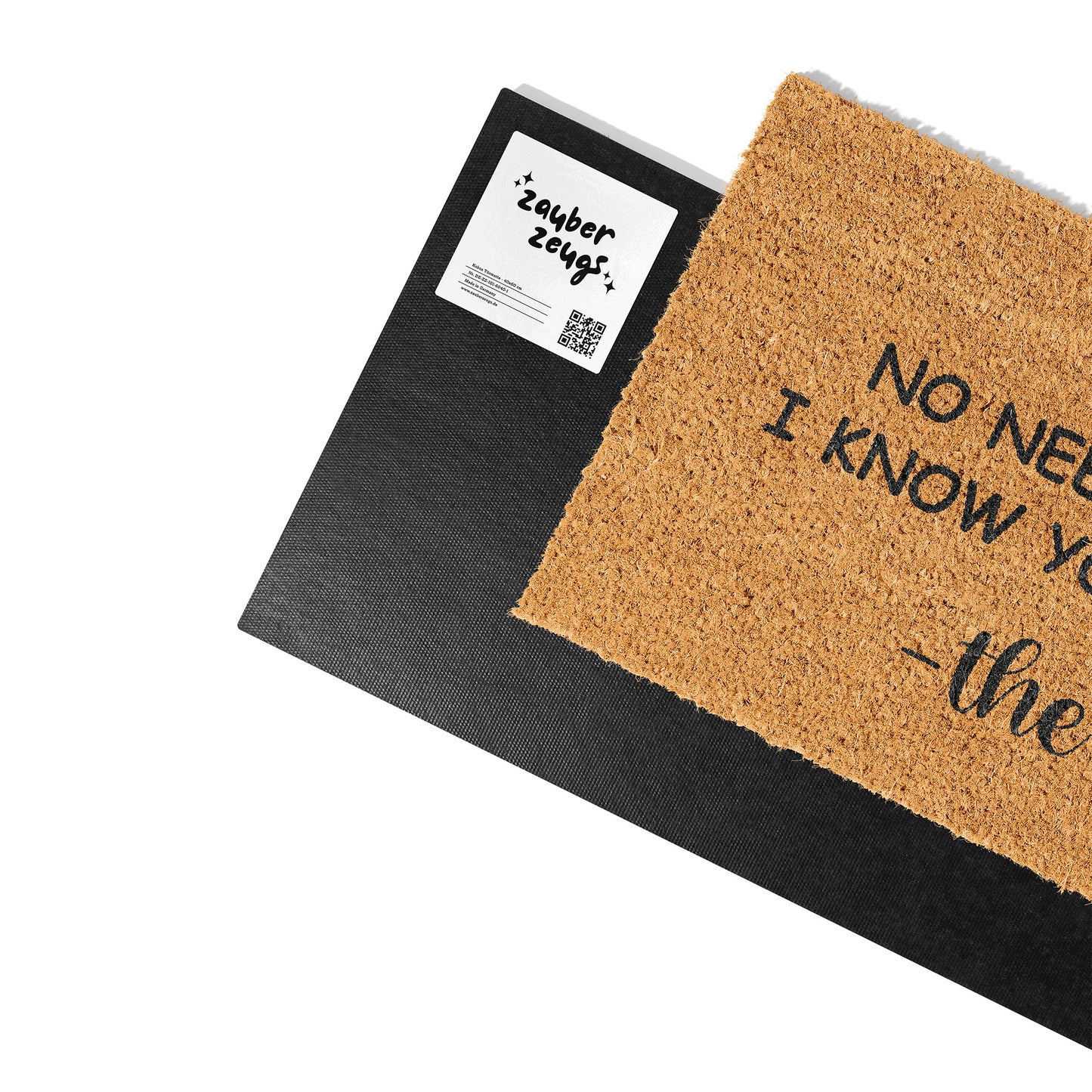 Kokosmatte mit „No Need to Knock – I Know You’re Here“ – Lustige Fußmatte für Hundebesitzer