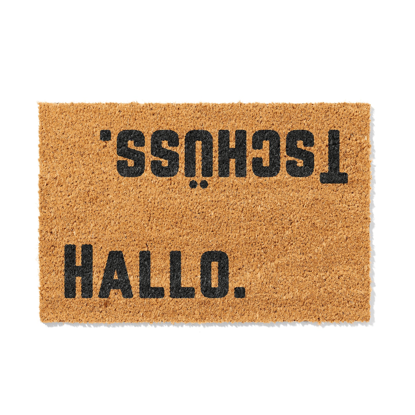 Kokosmatte mit „Hallo. Tschüss.“ – Lustige Fußmatte für den Eingangsbereich