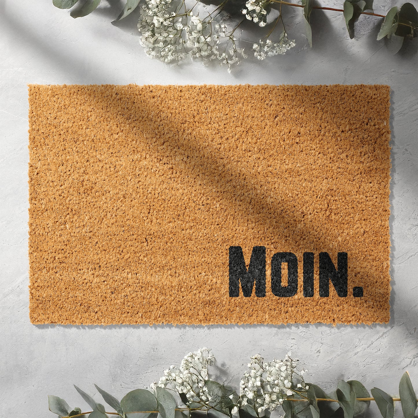 Kokosmatte mit Spruch „Moin.“ – Lustige Fußmatte für den Eingangsbereich
