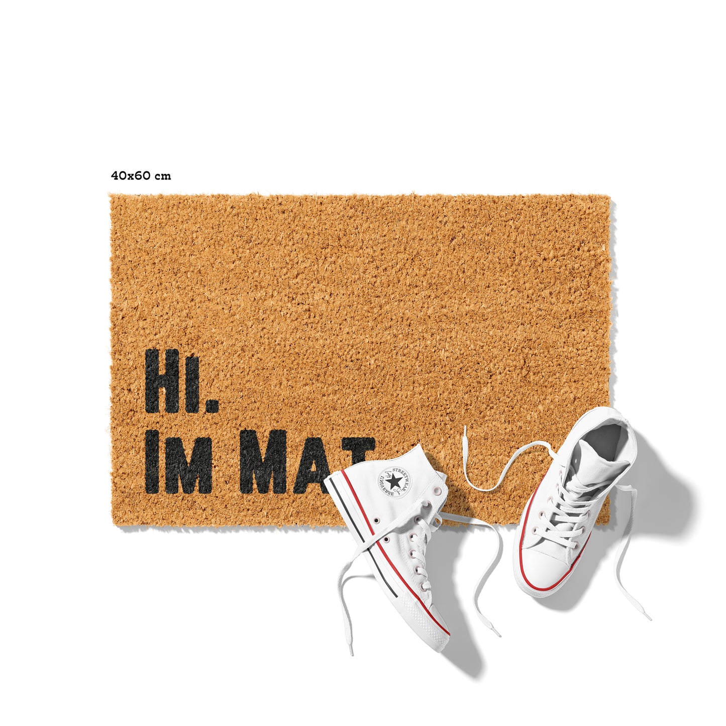 Kokosmatte mit Spruch „Hi. I’m Mat.“ – Lustige Fußmatte für den Eingangsbereich