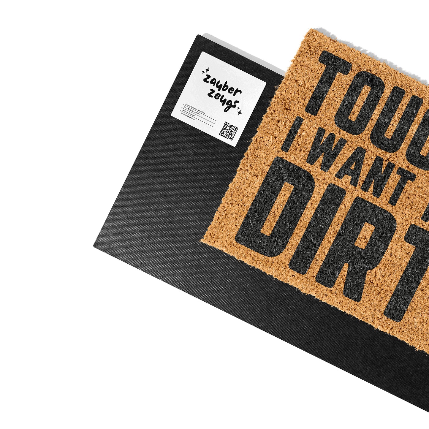 Kokosmatte mit Spruch „Touch me, I want to feel dirty!“ – Lustige Fußmatte für den Eingangsbereich