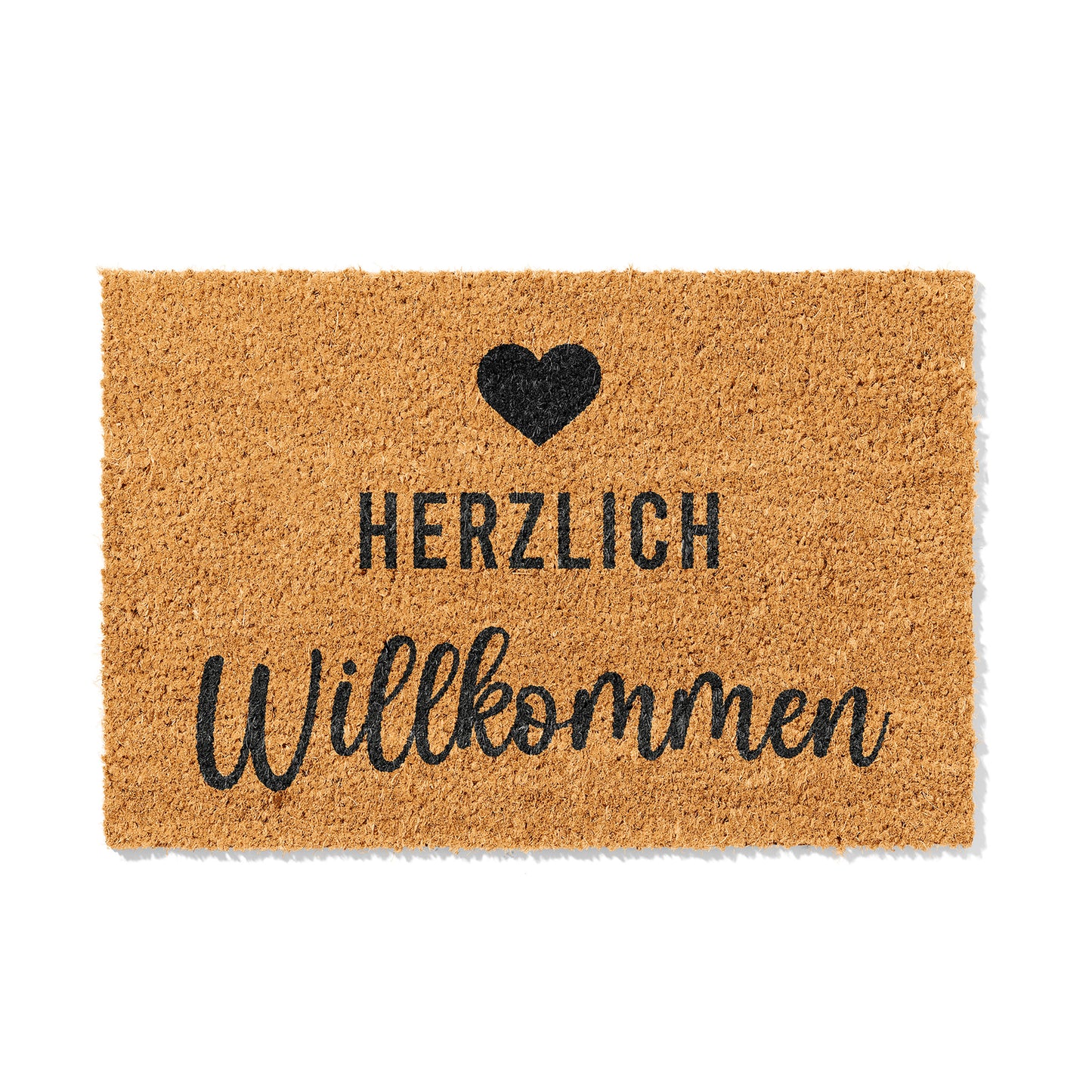 Kokosmatte mit Spruch „Herzlich Willkommen“ – Hochwertige Fußmatte für den Eingangsbereich