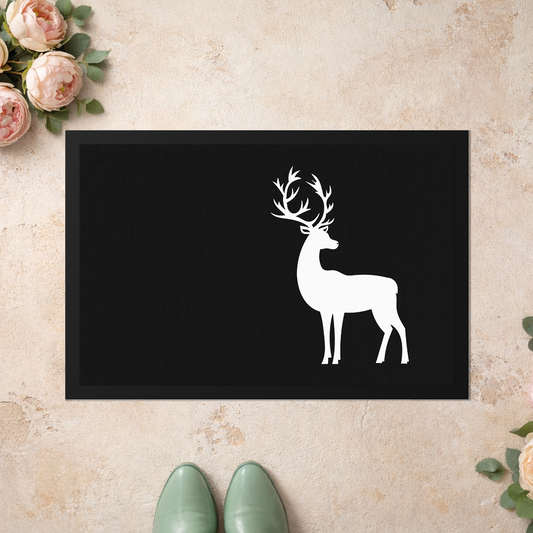 Stoff Fußmatte – Hirsch-Silhouette im minimalistischen Design