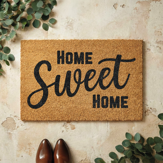 Fußmatte aus Kokos – „Home Sweet Home" Schriftzug