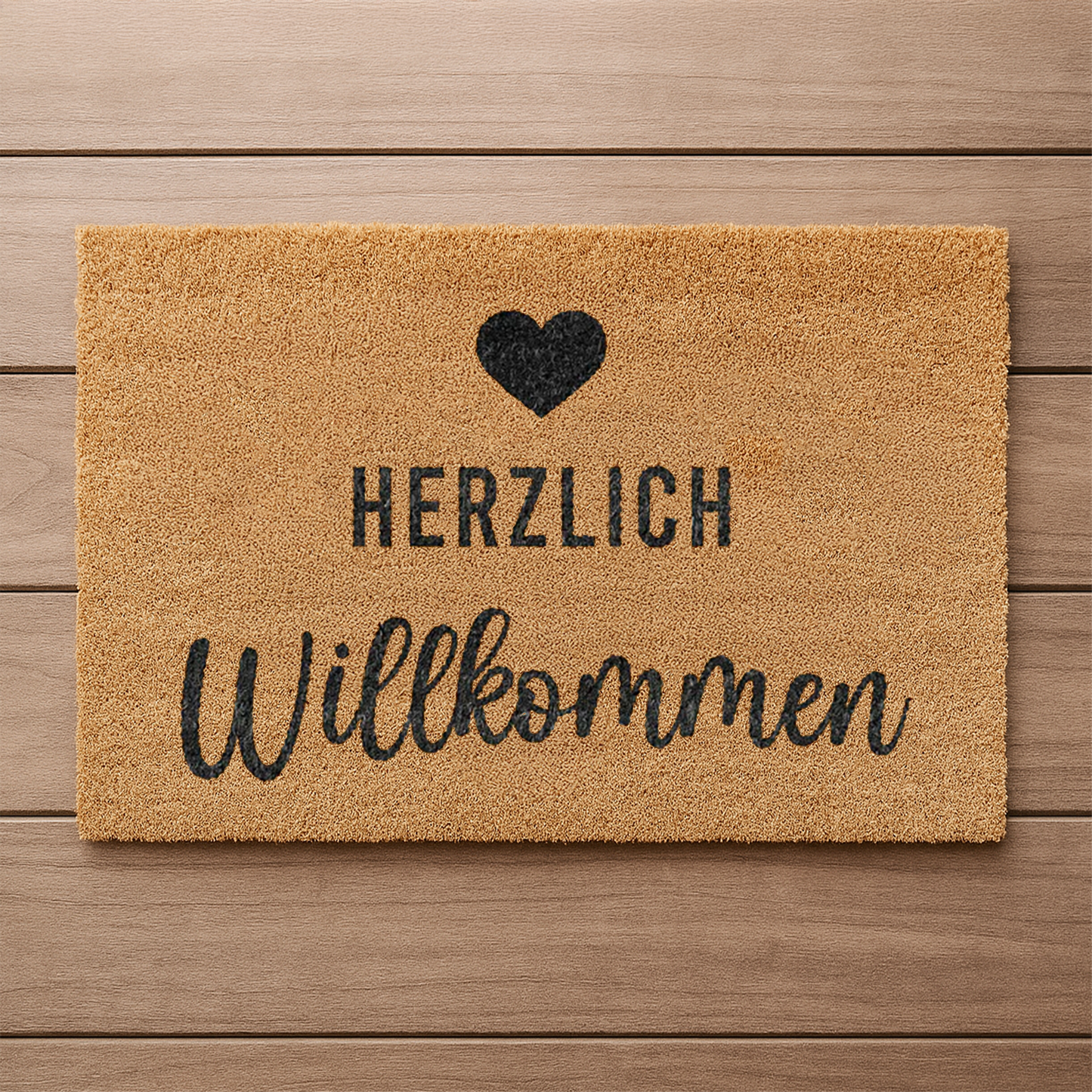 Kokosmatte mit Spruch „Herzlich Willkommen“ – Hochwertige Fußmatte für den Eingangsbereich