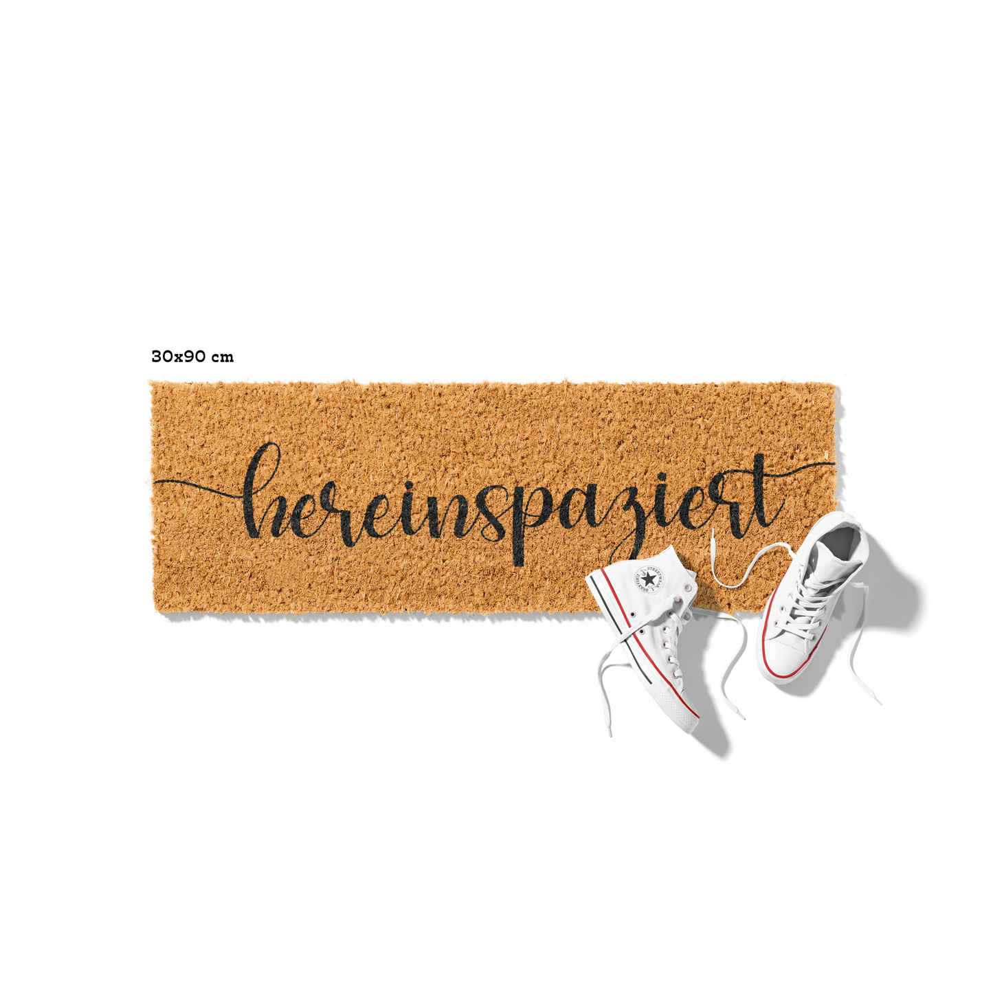 Fußmatte aus Kokos – Hereinspaziert Schriftzug-Design