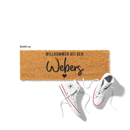 Fußmatte aus Kokos personalisierbar – Willkommen bei den Familienname