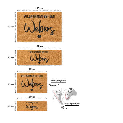 Fußmatte aus Kokos personalisierbar – Willkommen bei den Familienname