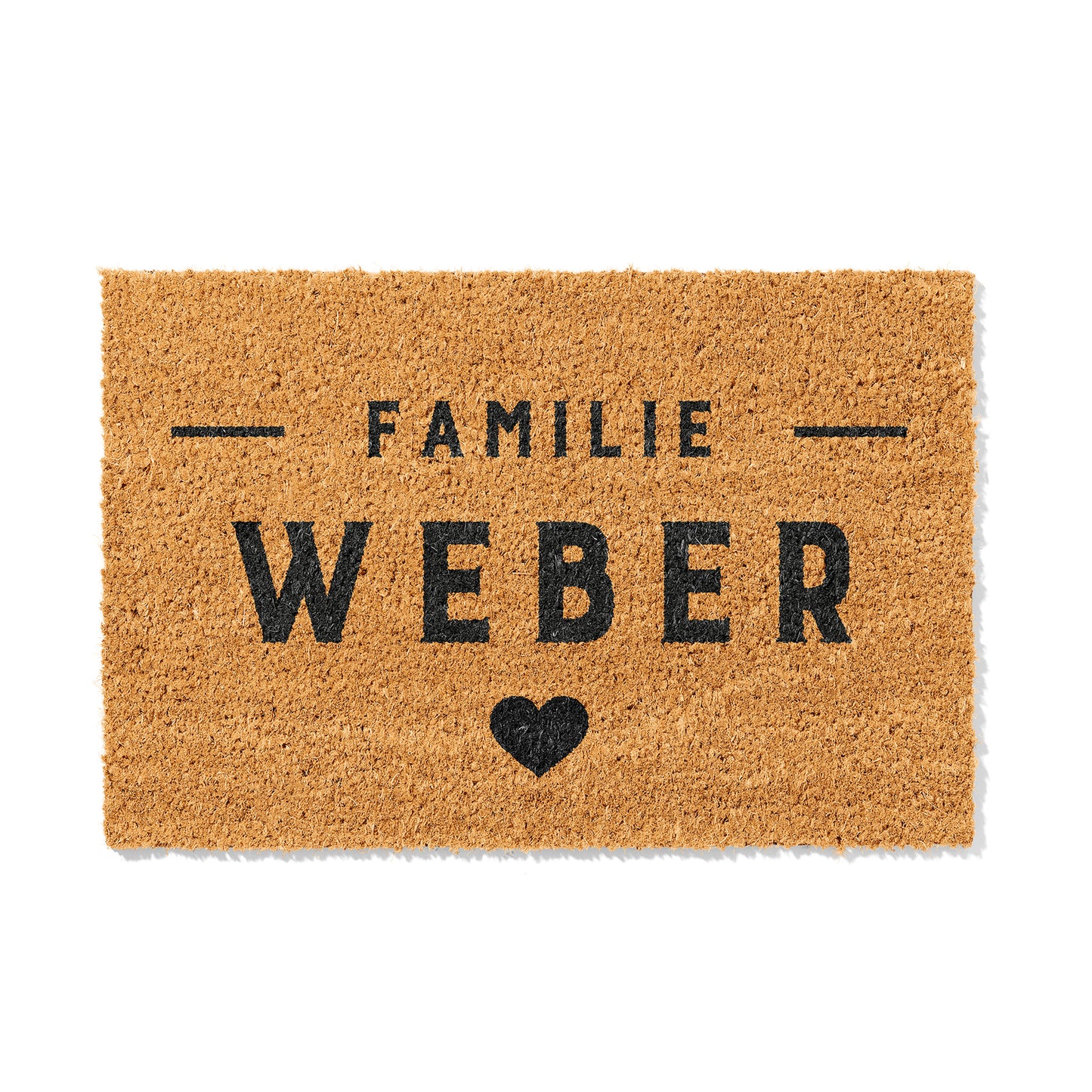 Personalisierbare Kokosmatte mit Familienname – Fußmatte aus Kokos für den Eingangsbereich