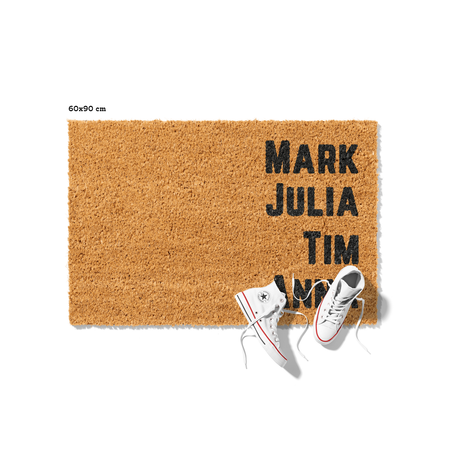 Fußmatte aus Kokos personalisierbar – WG-Namen im Blockdesign