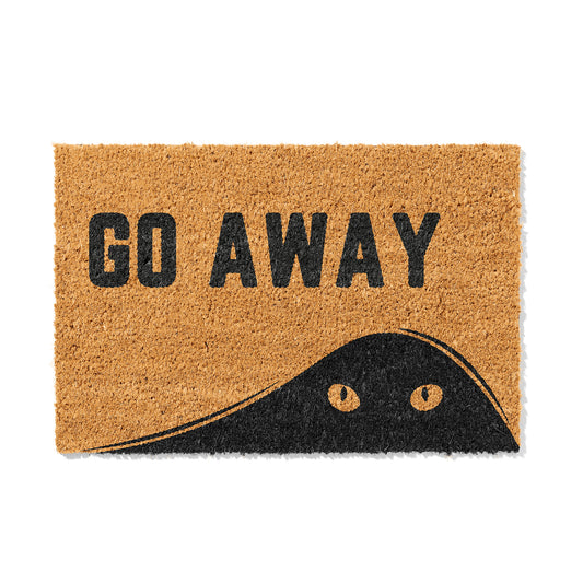 Kokosmatte mit „Go Away“ und Katzenmotiv – Lustige Fußmatte aus Kokos für den Eingangsbereich