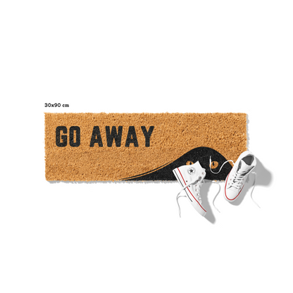 Fußmatte aus Kokos mit lustigem Spruch – Katzenmotiv „Go Away"
