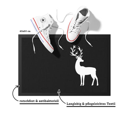 Stoff Fußmatte – Hirsch-Silhouette im minimalistischen Design
