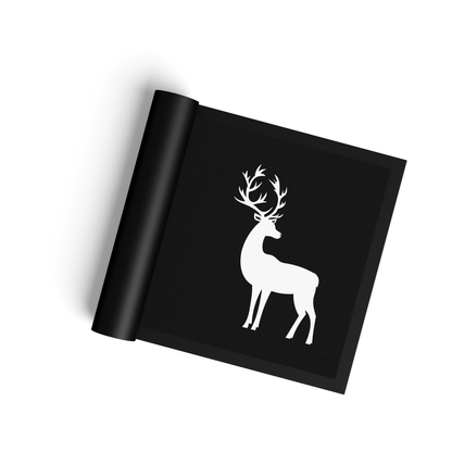 Stoff Fußmatte – Hirsch-Silhouette im minimalistischen Design