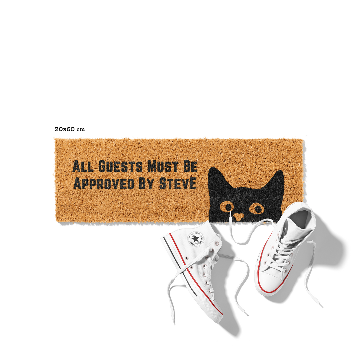 Fußmatte aus Kokos personalisierbar mit lustigem Spruch – Katzenname