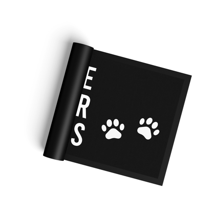 Stoff Fußmatte – „Wipe Your Paws“ mit Pfotenmotiv