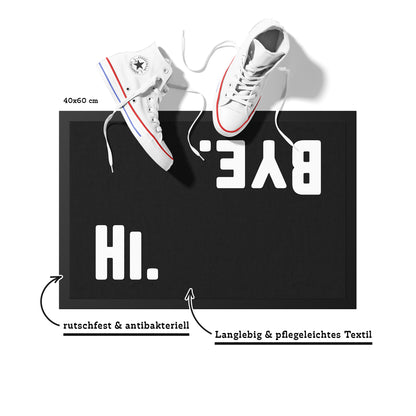 Stoff Fußmatte – „Hi. Bye.“ Kontrast-Design
