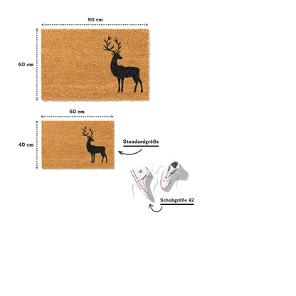Fußmatte aus Kokos – Hirschmotiv Naturdesign