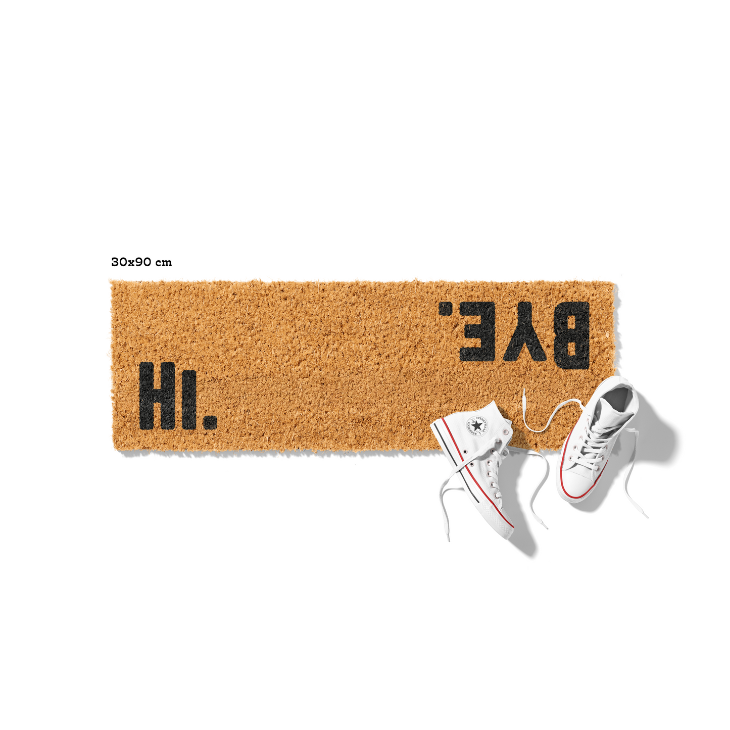 Fußmatte aus Kokos mit lustigem Spruch – „Hi Bye"