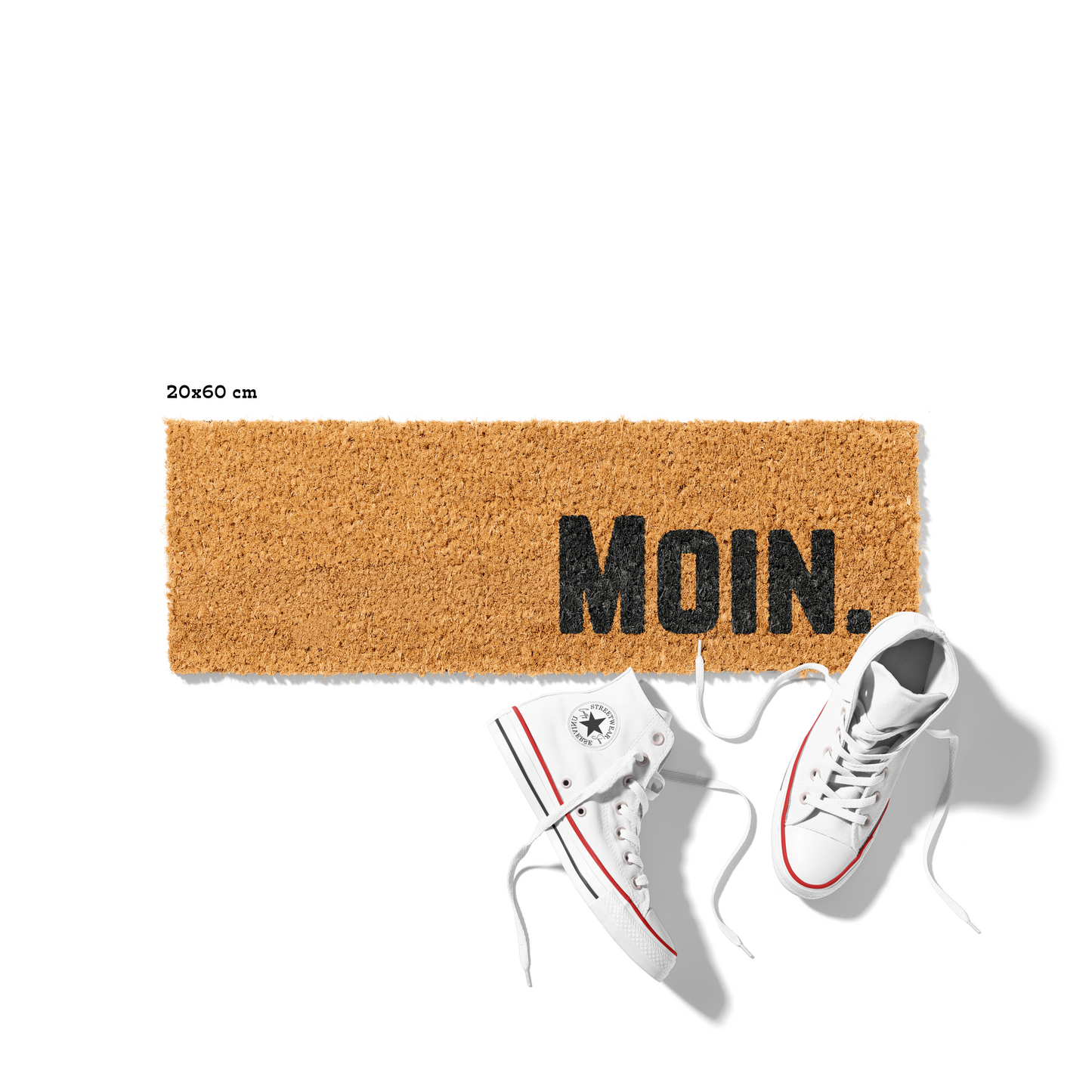 Fußmatte aus Kokos mit lustigem Spruch – „Moin"