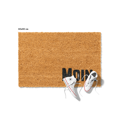 Fußmatte aus Kokos mit lustigem Spruch – „Moin"