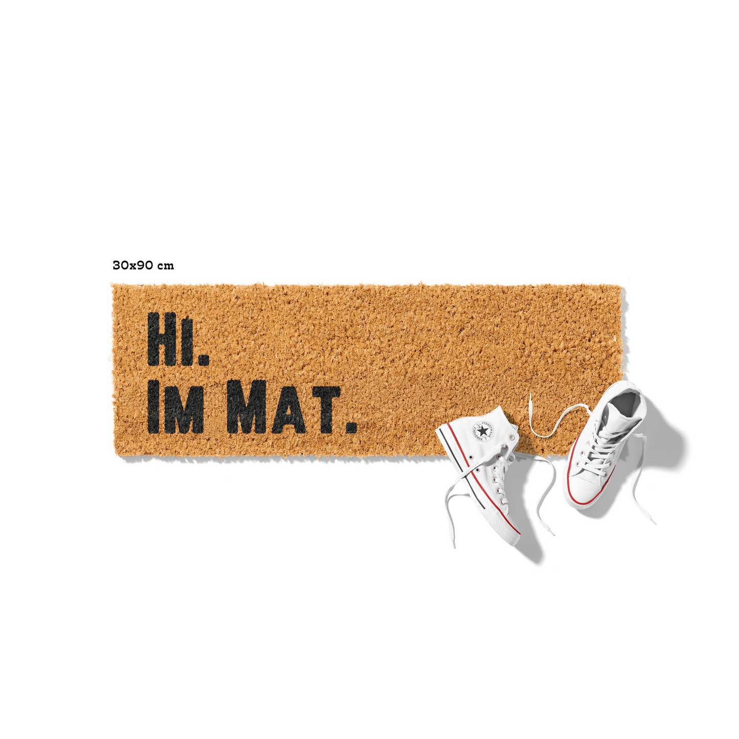 Fußmatte aus Kokos mit lustigem Spruch – „Hi im Mat"