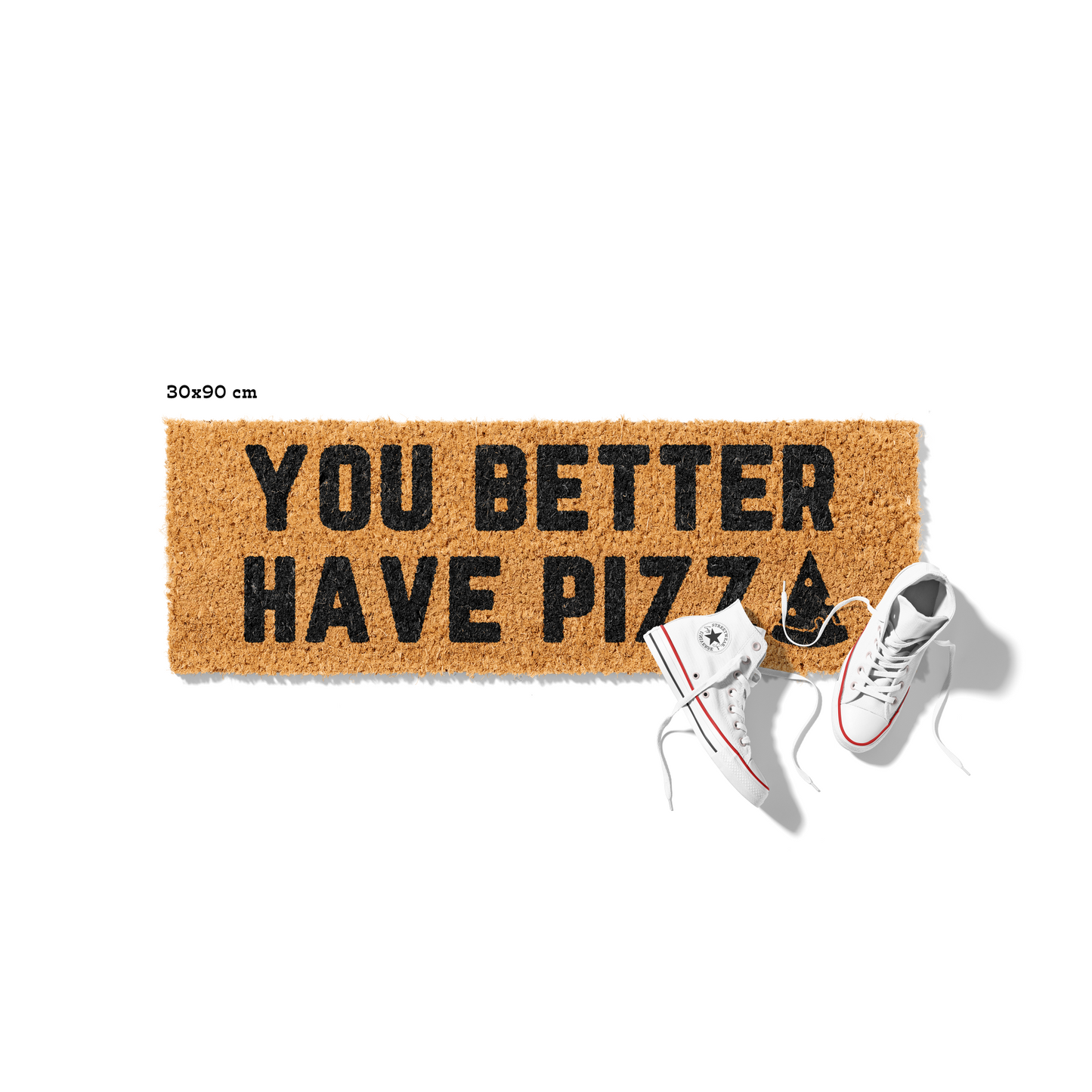 Fußmatte aus Kokos mit lustigem Spruch – „You Better Have Pizza“