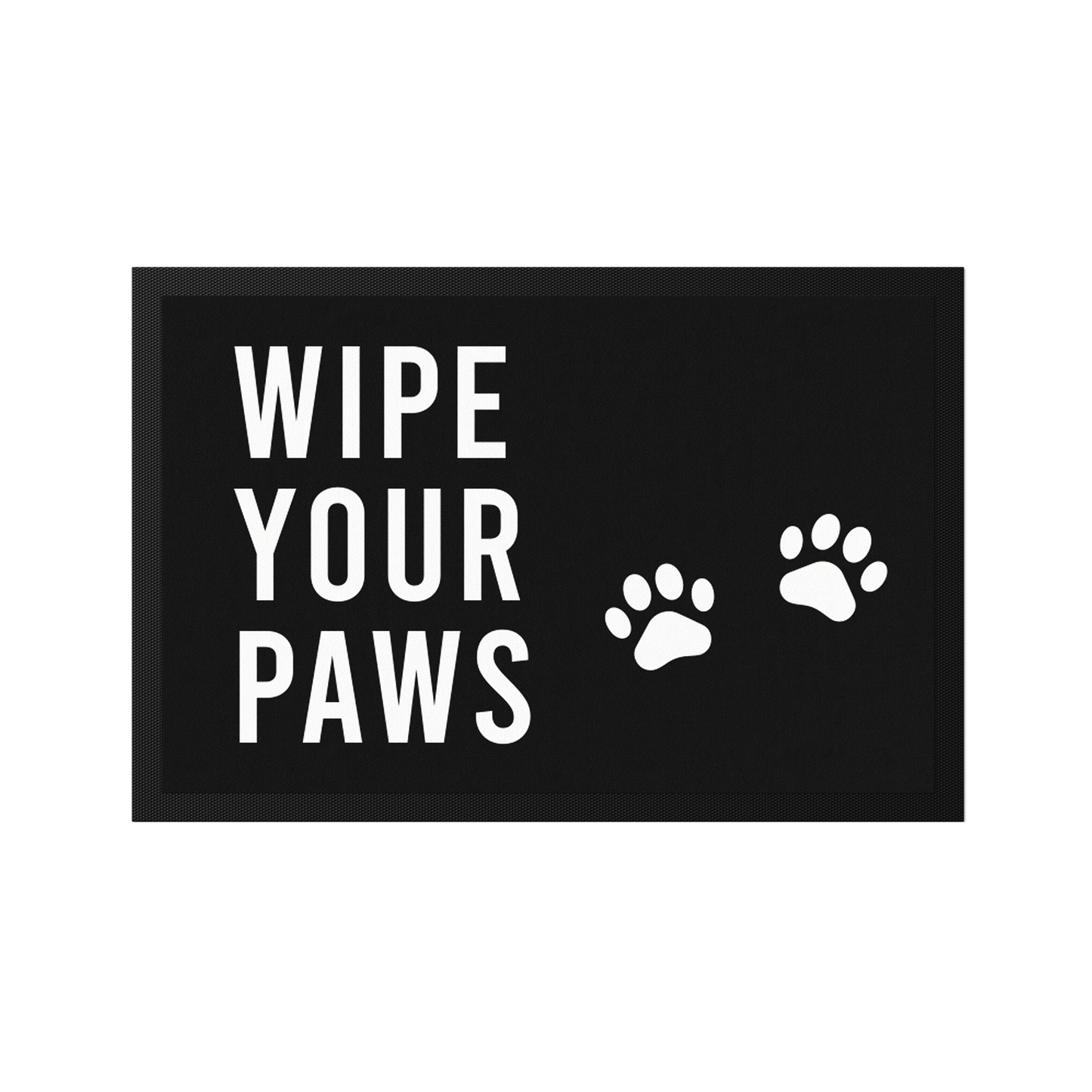 Stoff Fußmatte – „Wipe Your Paws“ mit Pfotenmotiv
