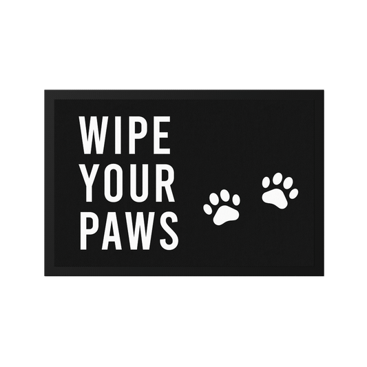 Stoff Fußmatte – „Wipe Your Paws“ mit Pfotenmotiv