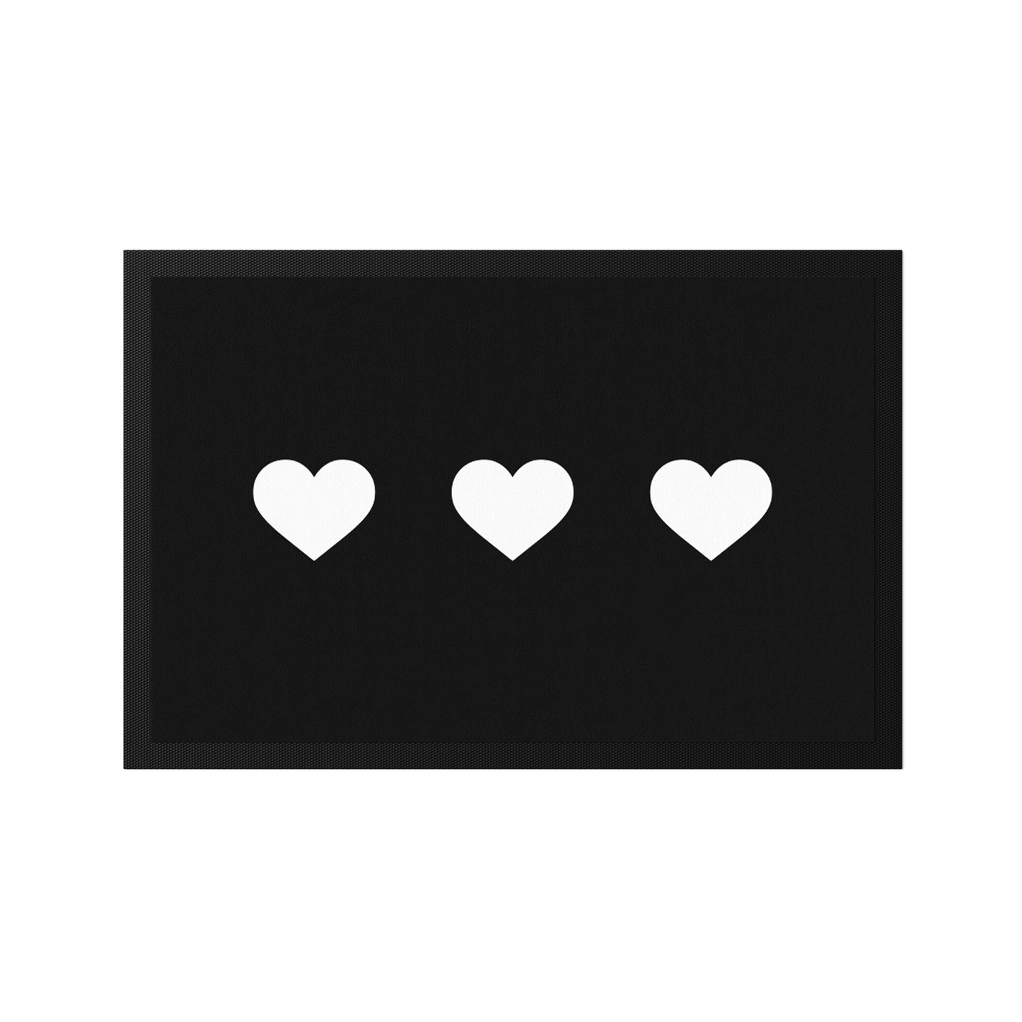 Stoff Fußmatte – Drei Herzmotive im minimalistischen Design