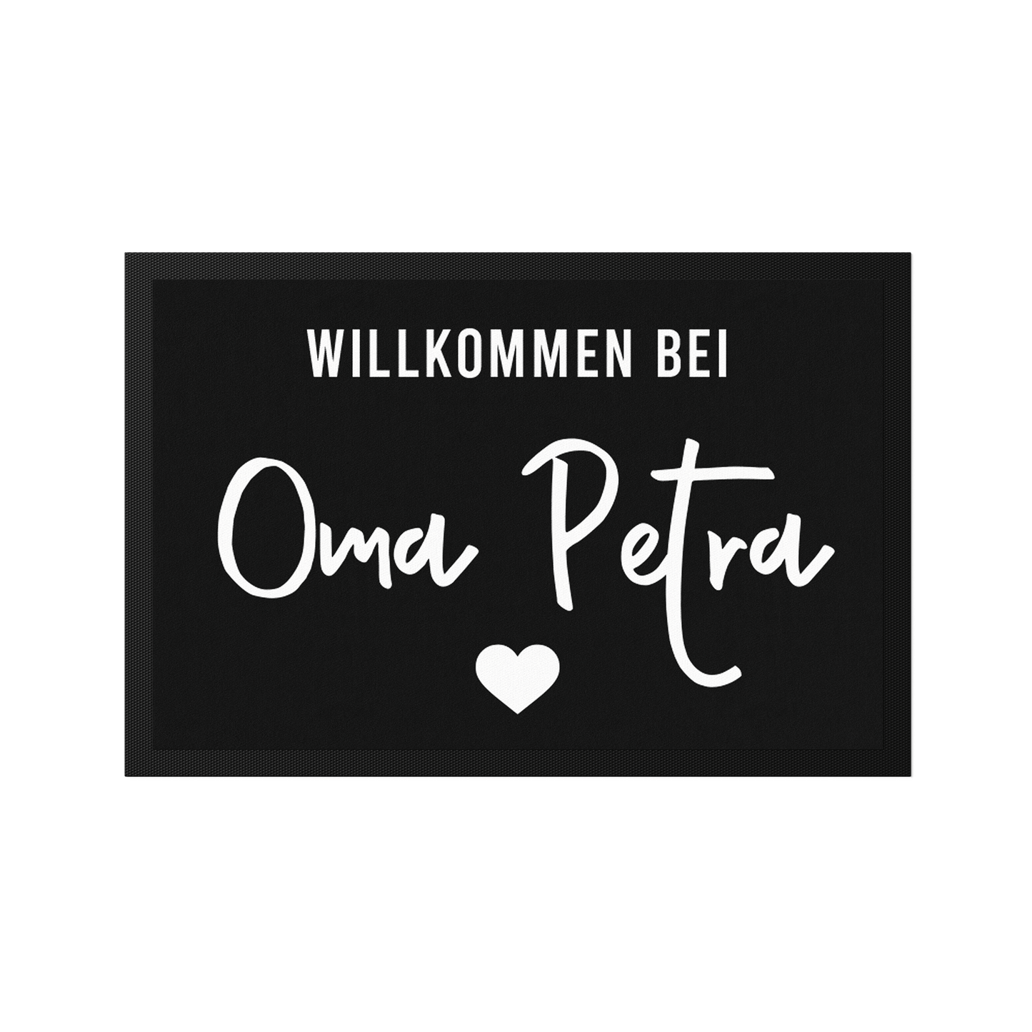 Stoff Fußmatte personalisierbar – Willkommen bei Oma mit Herz