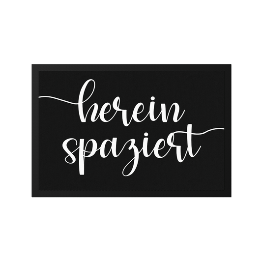 Stoff Fußmatte – Hereinspaziert Schriftzug-Design