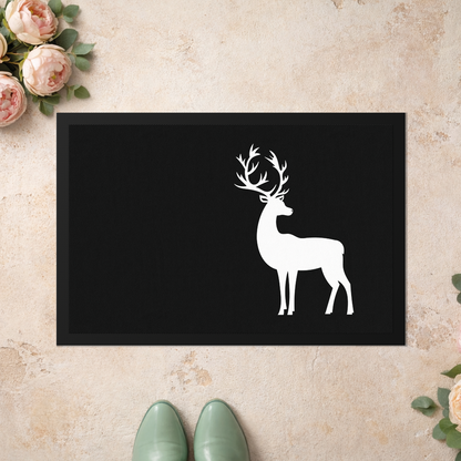 Stoff Fußmatte – Hirsch-Silhouette im minimalistischen Design