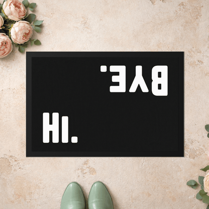Stoff Fußmatte – „Hi. Bye.“ Kontrast-Design