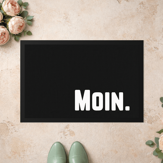 Stoff Fußmatte – „Moin.“ Minimalistisches Schriftzug-Design