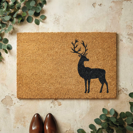 Fußmatte aus Kokos – Hirschmotiv Naturdesign