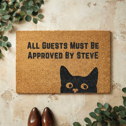 Fußmatte aus Kokos personalisierbar mit lustigem Spruch – Katzenname